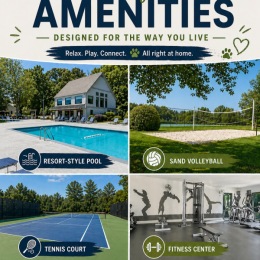 a poster of amenities at Domain and Gateway