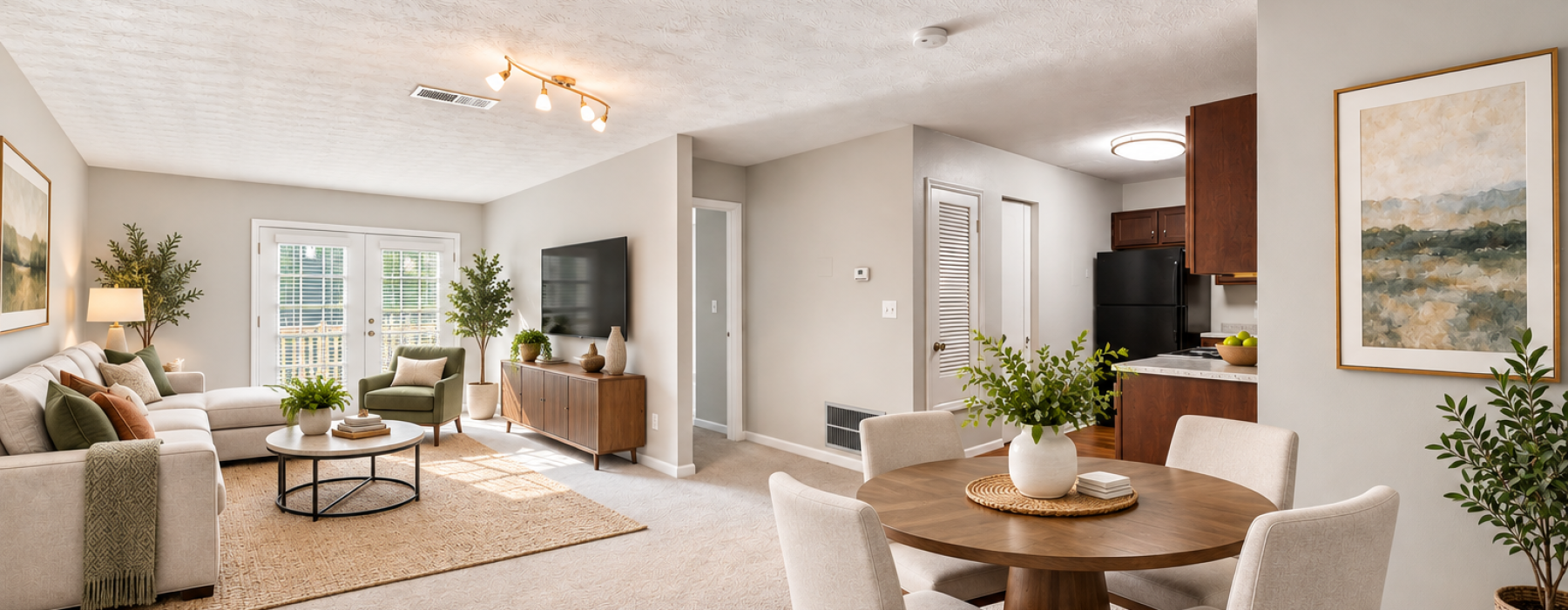 Large living spaces at Domain & Gateway at Cedar